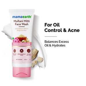 Mamaearth Multani Mitti Oil Balance Face Wash with Bulgarian Rose