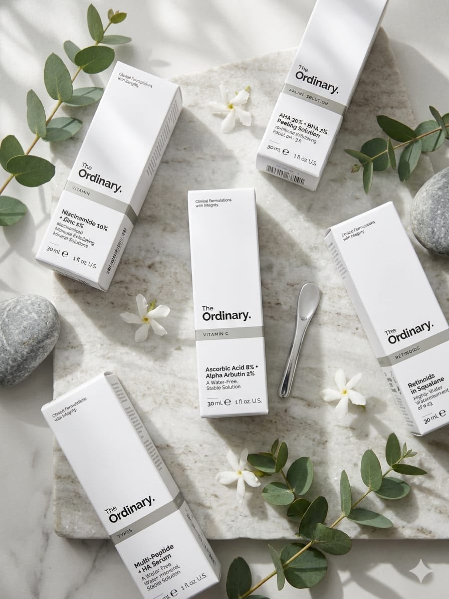 The Ordinary Skincare Collection (Niacinamide, AHA/BHA, Ascorbic Acid, Retinoids, Multi-Peptide HA Serum) - Image 2